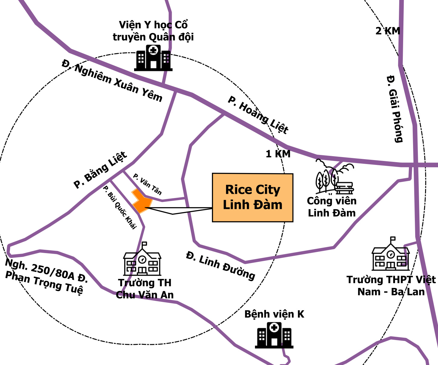 Vị trí dự án Rice City Linh Đàm