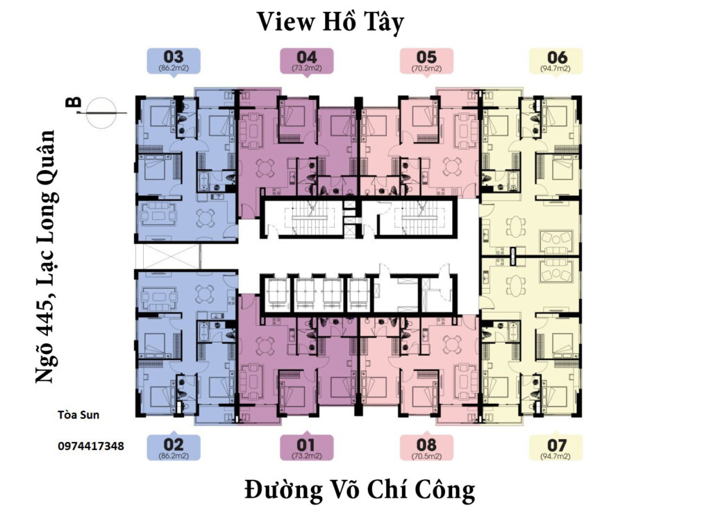 Mặt bằng dự án Tây Hồ Residence