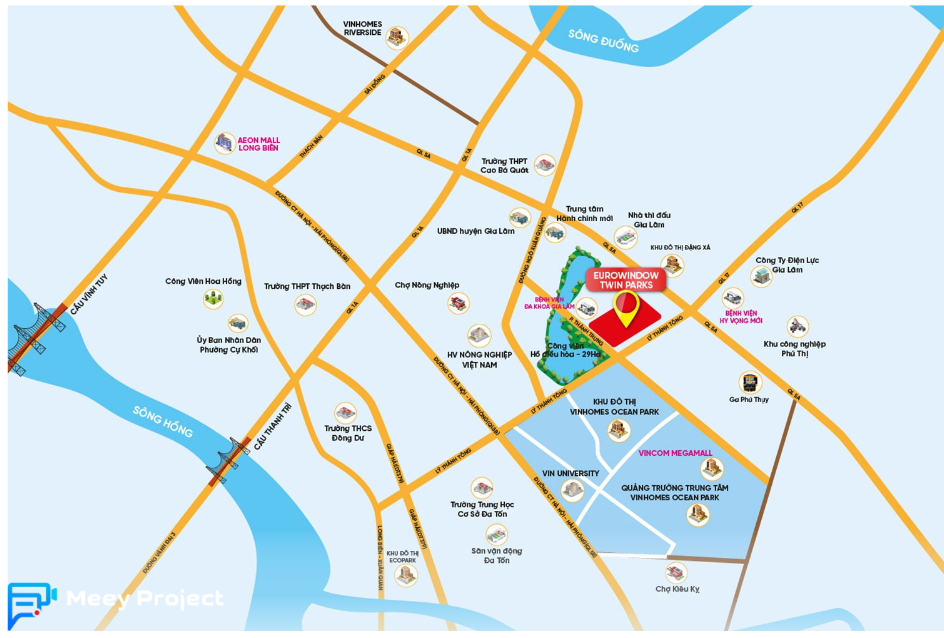 Vị trí dự án Eurowindow Twin Parks