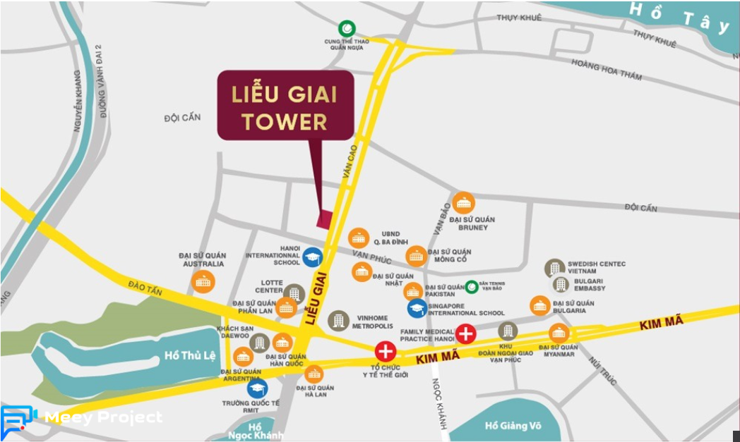 Vị trí dự án Liễu Giai Tower